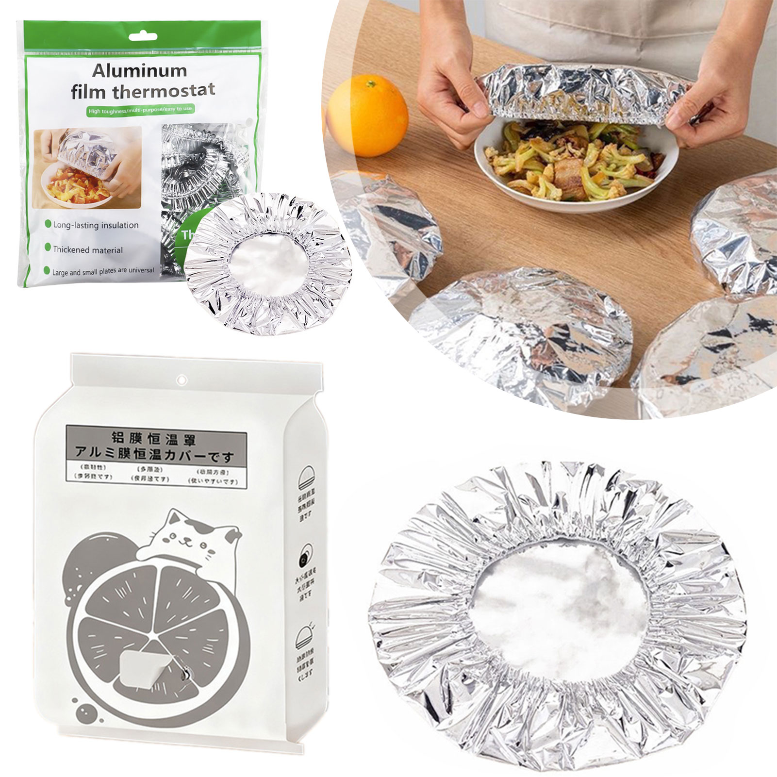 Camping Cooking Meals - ฝาครอบฉนวนอาหาร,อลูมิเนียมฟอยล์ฝาครอบอาหาร,ห้องครัวสดฉนวนกันความร้อนป้องกันฝุ่นฝาครอบจานอาหาร,สำหรับบาร์บีคิวตั้งแคมป์ปิคนิค