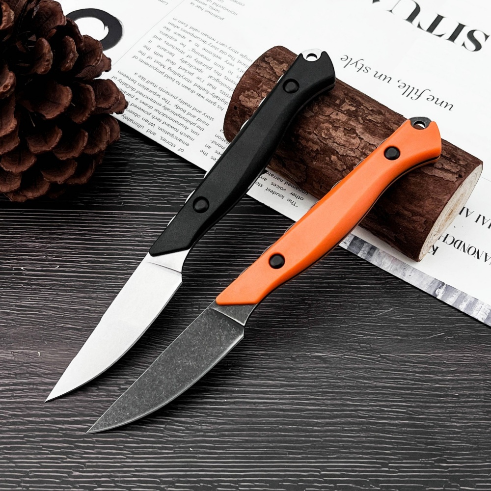 Camping Cooking Knife With Sheath - มีดตัดตรงทำมือสำหรับแคมป์ปิ้งกลางแจ้ง 15700 ชิ้น อุปกรณ์จำเป็นสำหรับปิกนิก น้ำหนักเบา พกพาสะดวก