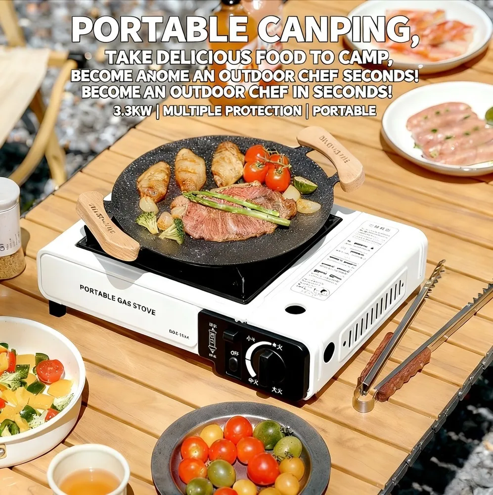 Camping Cooking Ring - เตาแก๊สพกพาสำหรับใช้งานกลางแจ้ง เหมาะสำหรับการตั้งแคมป์ ปิ้งย่าง เดินป่า ทำอาหารในสวนหลังบ้าน และใช้ในบ้าน