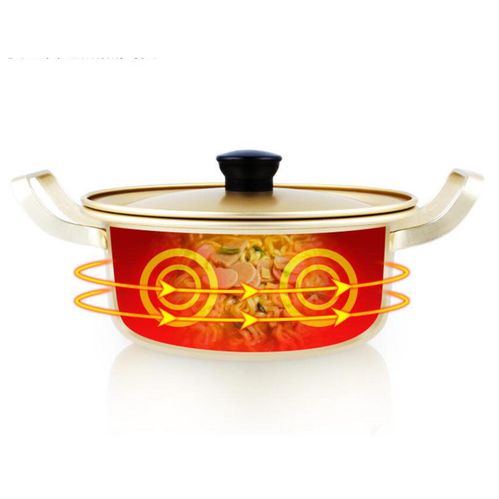 Camping Cooking Noodles - หม้อต้มบะหมี่กึ่งสำเร็จรูปแบบเกาหลีพร้อมหูจับคู่สำหรับเครื่องครัว