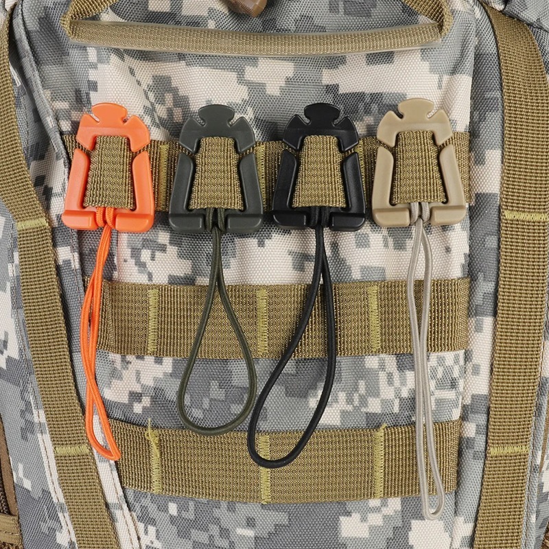 Camping Cooking Hanger - ตัวล็อคกระเป๋าเป้สะพายหลัง คาราไบเนอร์ อุปกรณ์เอาตัวรอด คลิปคาราไบเนอร์ ไนลอนสำหรับกิจกรรมกลางแจ้ง ตะขอแขวนกระเป๋าสำหรับตั้งแคมป์