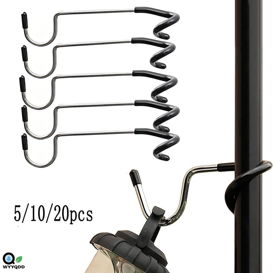 Camping Cooking Hanger - ตะขอแขวนไฟแคมป์ปิ้งกลางแจ้งทำจากสแตนเลสที่แขวนเต็นท์กันลื่นที่แขวนเต็นท์น้ำหนักเบามีตะขอป้อนนกรูปทรง