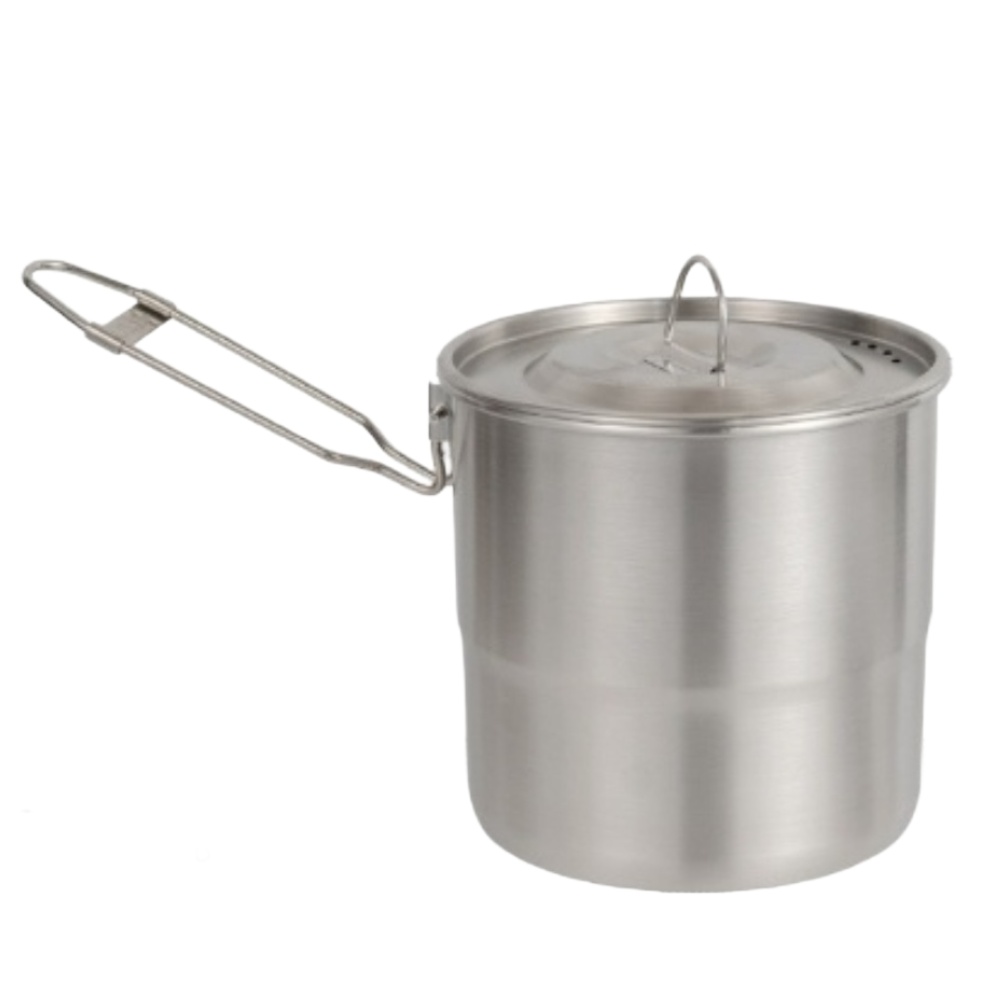 Camping Cooking Set Compact - หม้อทำอาหารสแตนเลสแบบพกพา 3 ลิตร เกรด 304 สำหรับการตั้งแคมป์