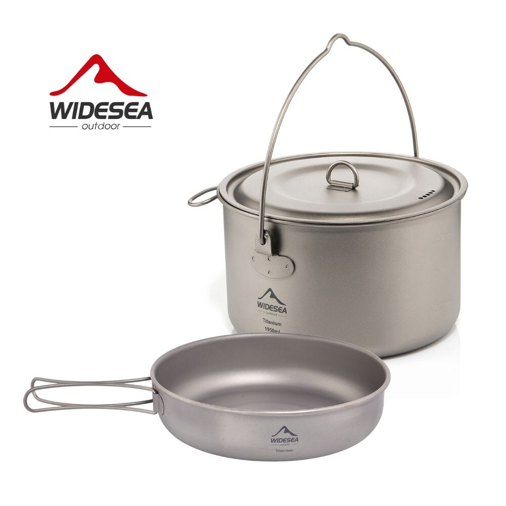 Camping Cooking Utensil Set - ชุดเครื่องครัวไทเทเนียมสำหรับตั้งแคมป์แบบกว้างชุดเครื่องครัวสำหรับท่องเที่ยวหม้อทำอาหารกลางแจ้งกระทะทอดปิกนิกครัวเดินป่าปีนเขา