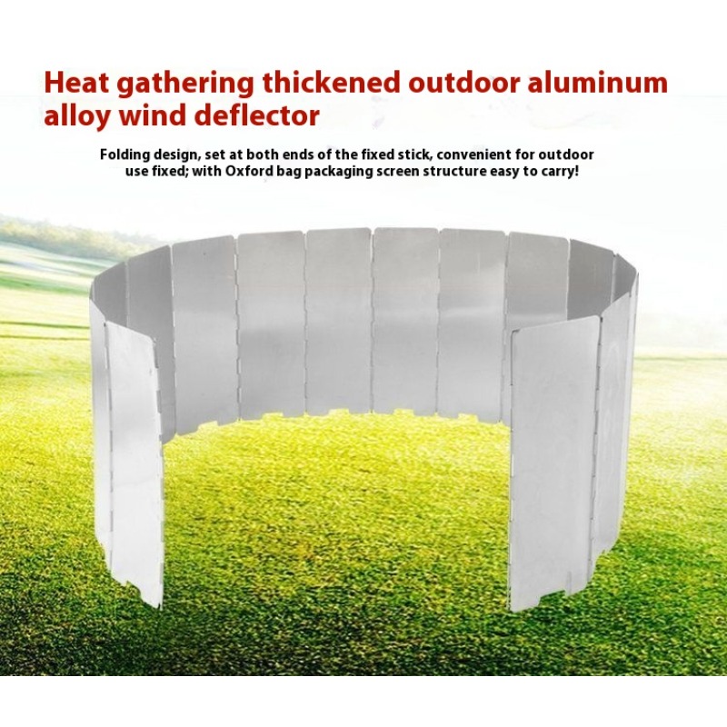 Camping Cooking Gear - แบบพกพาCampingกระจกอลูมิเนียมพับได้Wind Guardสําหรับเตาบิวเทนแอลกอฮอล์Burnerกลางแจ้งทําอาหารเกียร์
