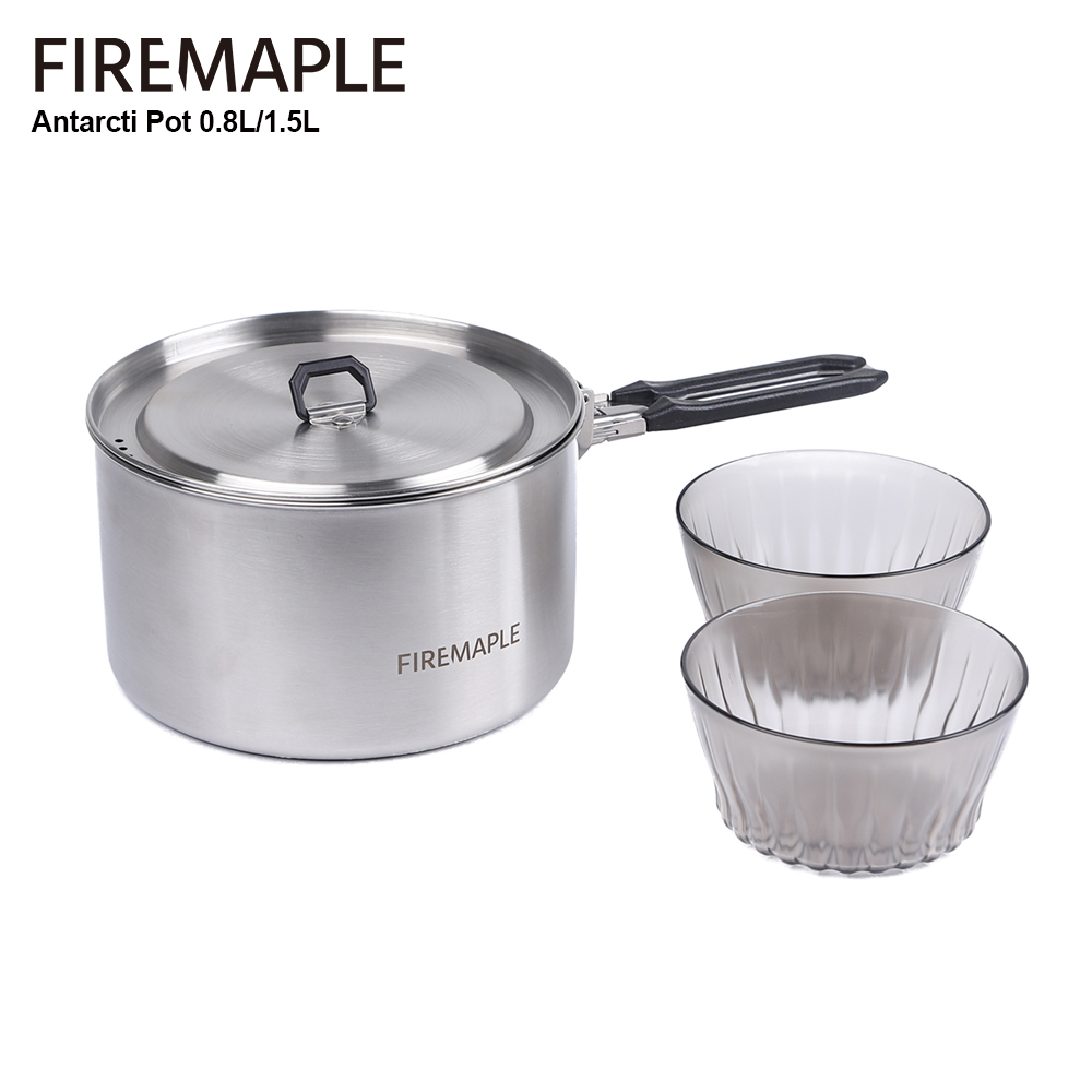 Camping Cooking Set Compact - Fire Maple เครื่องครัวเดินป่า Antarcti สแตนเลสหม้อกลางแจ้ง Camp