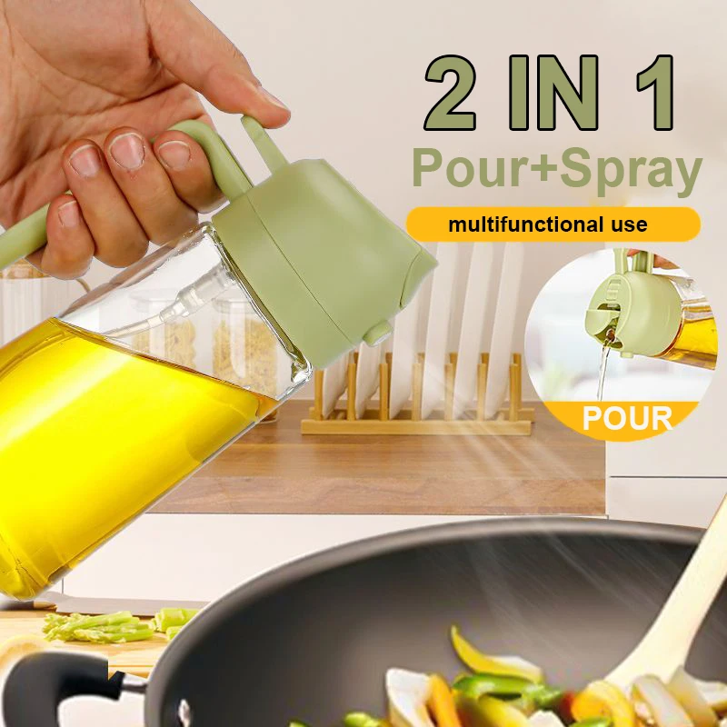 Camping Cooking Oil Bottle - 2 in 1 Pour Spray Sprayer