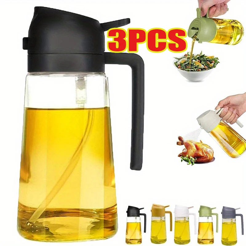 Camping Cooking Full Set - ขวดสเปรย์น้ำมัน 2-in-1 พลาสติกสำหรับครัวเรือน ขวดสเปรย์น้ำมันแบบพ่นฝอยละเอียด ใช้สำหรับทำอาหาร ใช้งานได้สองแบบ