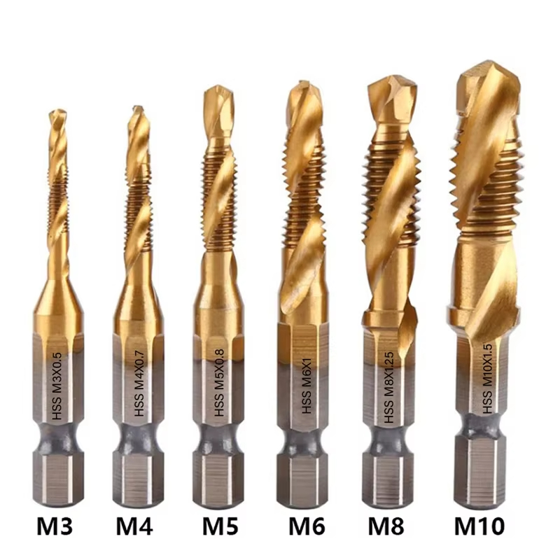 Mess Kit Titanium - ชุดดอกสว่านเจาะเกลียวไทเทเนียมแบบเมตริก 6 ชิ้น ขนาด 1/4 นิ้ว