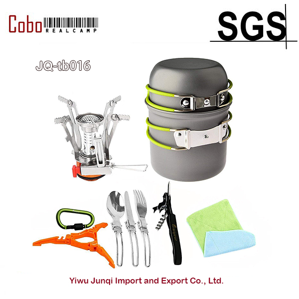 Camp Spork Set - 12-17Pcs Camping เครื่องครัวเตาขาตั้งกล้องพับ Spork เดินป่า Backpacking