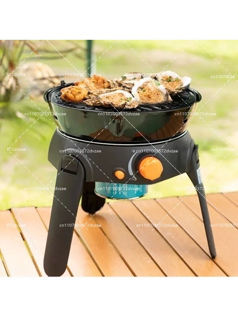 Camping Cooking Gear - เตาแก๊สอเนกประสงค์สำหรับตั้งแคมป์ ปิ้งย่าง 6 ชิ้น อุปกรณ์ทำอาหารพับได้สำหรับปิกนิก ใช้ต้มน้ำชาและย่าง