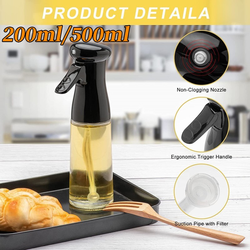Camping Cooking Oil Bottle - ขวดสเปรย์น้ำมันขนาด200/500มล. ที่บ้านห้องครัวเครื่องจ่ายน้ำมันทำอาหารฟิตเนสที่ลดไขมันแคมป์ปิ้งของอบบาร์บีคิวน้ำส้มสายชูซอสถั่วเหลือง