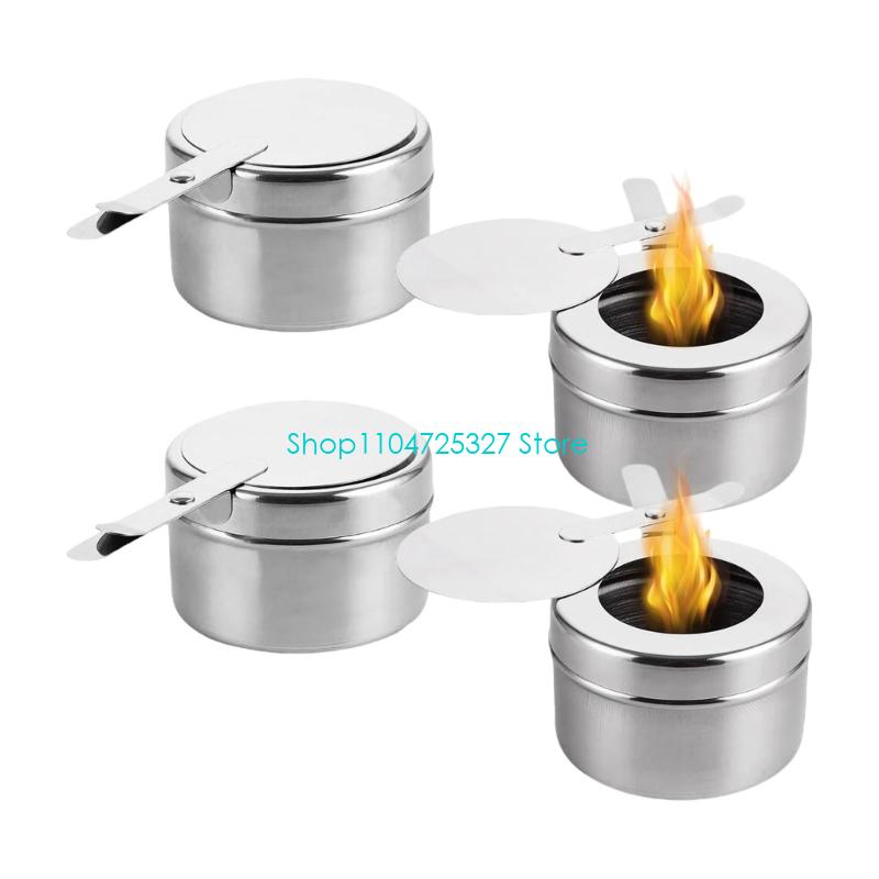 Camping Cooking Container - D8KF 4 ชิ้นทนอุณหภูมิ Burners คอนเทนเนอร์ Spillproof