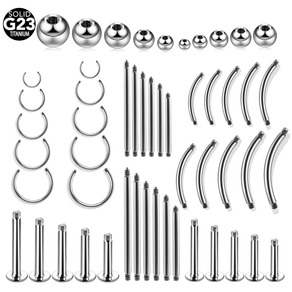 Mess Kit Titanium - 10 ชิ้น/เซ็ต G23 ไทเทเนียมสกรู Barbell อุปกรณ์เสริม