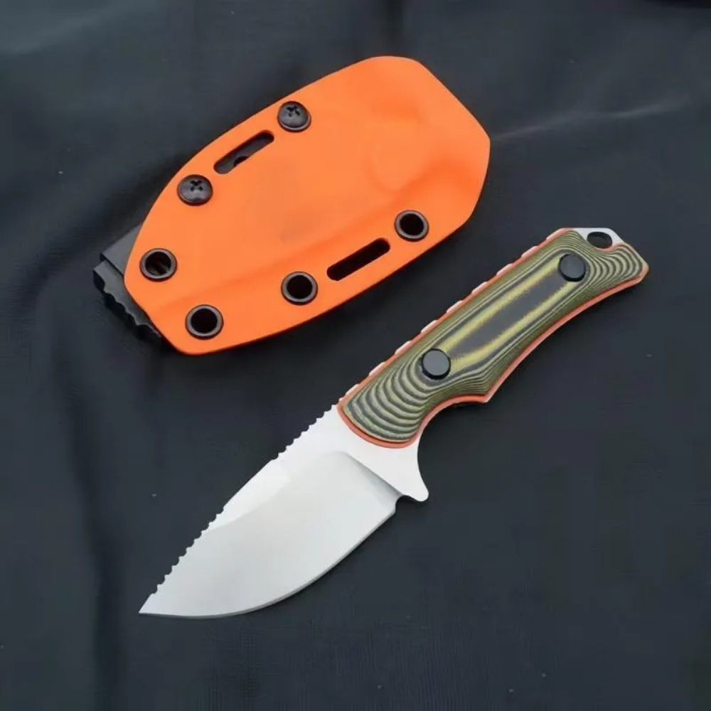 Camping Cooking Knife With Sheath - เครื่องมือตกปลาแบบน้ำหนักเบา 15017 มีดตรงพกพาสำหรับกิจกรรมกลางแจ้งพร้อมปลอก K คุณภาพสูง เหมาะสำหรับทำอาหารในครัว