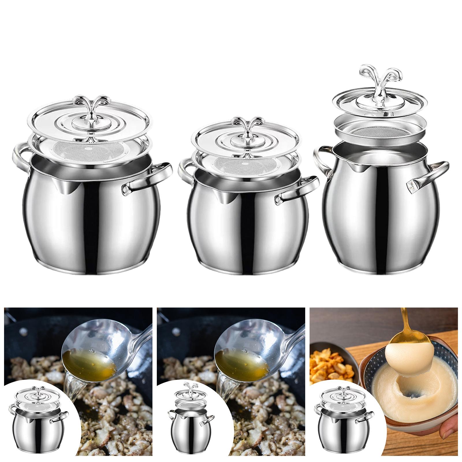 Camping Cooking Container - คอนเทนเนอร์จาระบีอเนกประสงค์จาระบีทนความร้อนสามารถเก็บ Jar Lard Strainer สําหรับจัดเก็บทอดครัว Camping