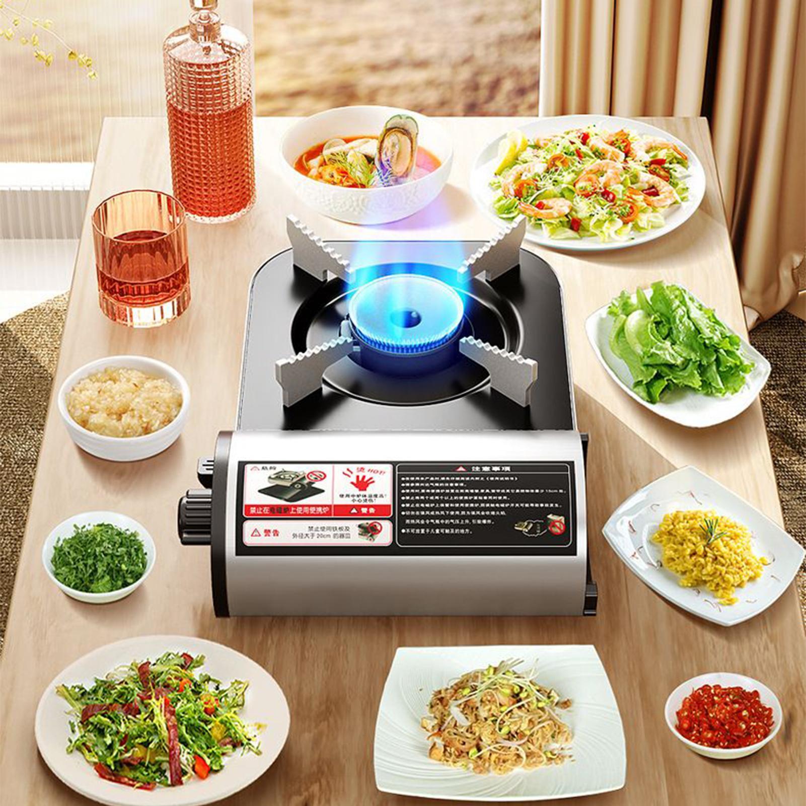 Camping Cooking Gas Stove Portable Tool - เตาแคมป์ปิ้งแบบพกพา เตาเผาแคมป์ปิ้ง 2100W ทนลม อุปกรณ์ทำอาหารน้ำหนักเบา อุปกรณ์ครัวสำหรับทอดและให้ความร้อน