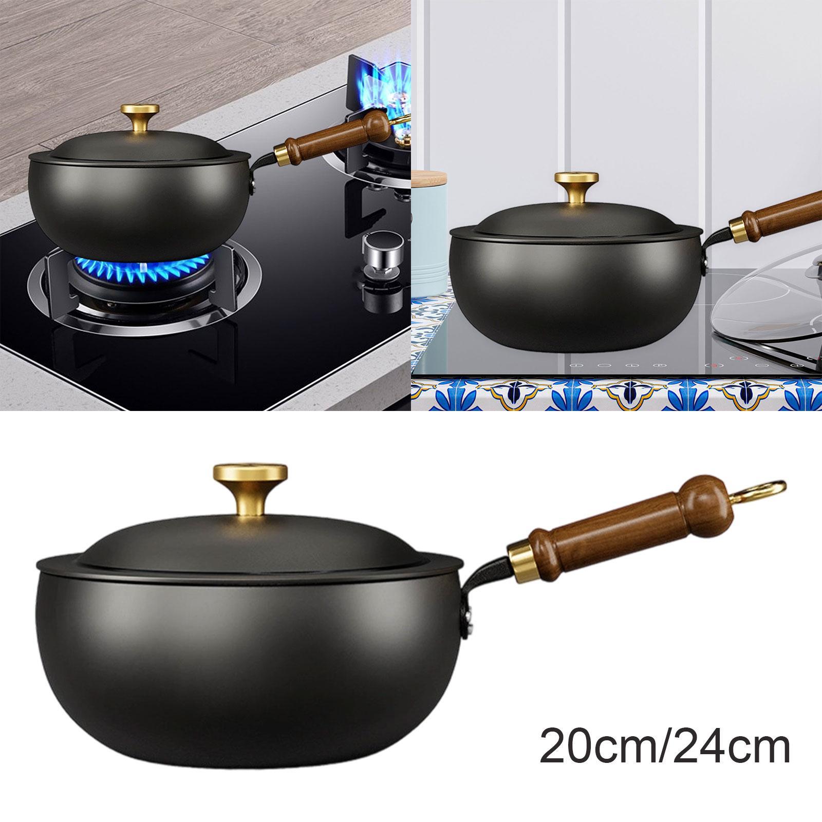 Camping Cooking Noodles - Nonstick กระทะก๋วยเตี๋ยวหม้อต้มเครื่องครัวทําอาหารกระทะแบนด้านล่างกระทะกระทะจีนสําหรับ Dorm Home Hotel ร้านอาหาร
