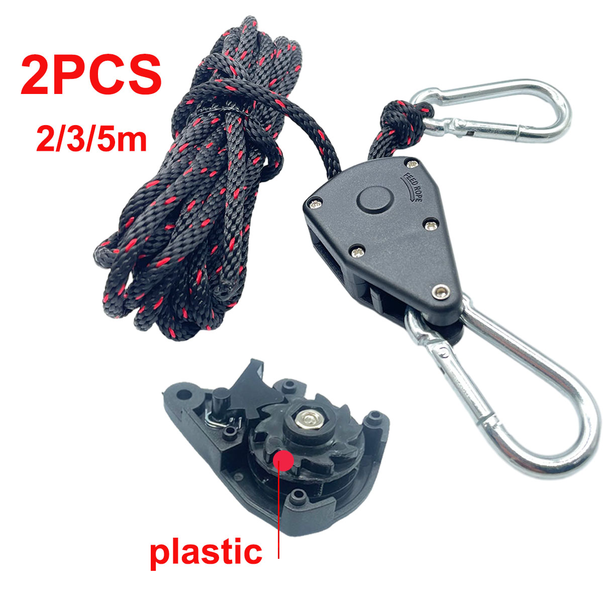 Camping Cooking Hanger - 4mm Camping เต็นท์ Tie Down เชือกกระชับรอกวงล้อแขวนกันสาดเชือก