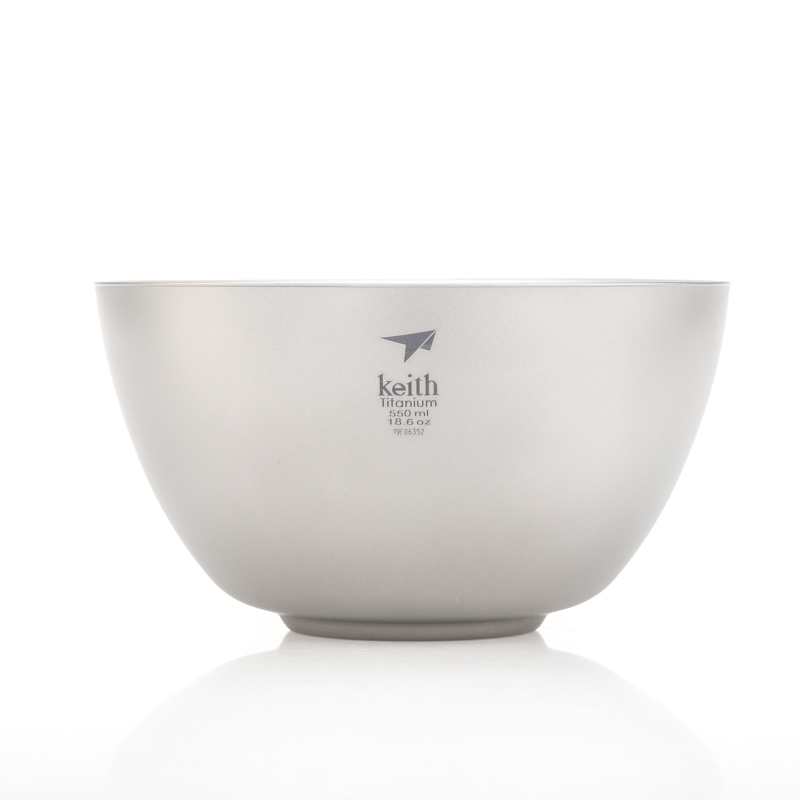 Camping Cooking Container - Keith ไทเทเนียมผนังคู่ชามซุปจานสลัดอาหารกลางแจ้ง Camping Cooking Picnic Tableware