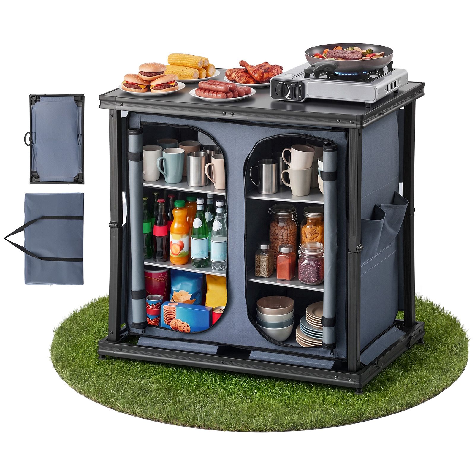 ตู้เก็บของพับได้สำหรับตั้งแคมป - Camping Cooking Set Compact บทวิจารณ์และราคา