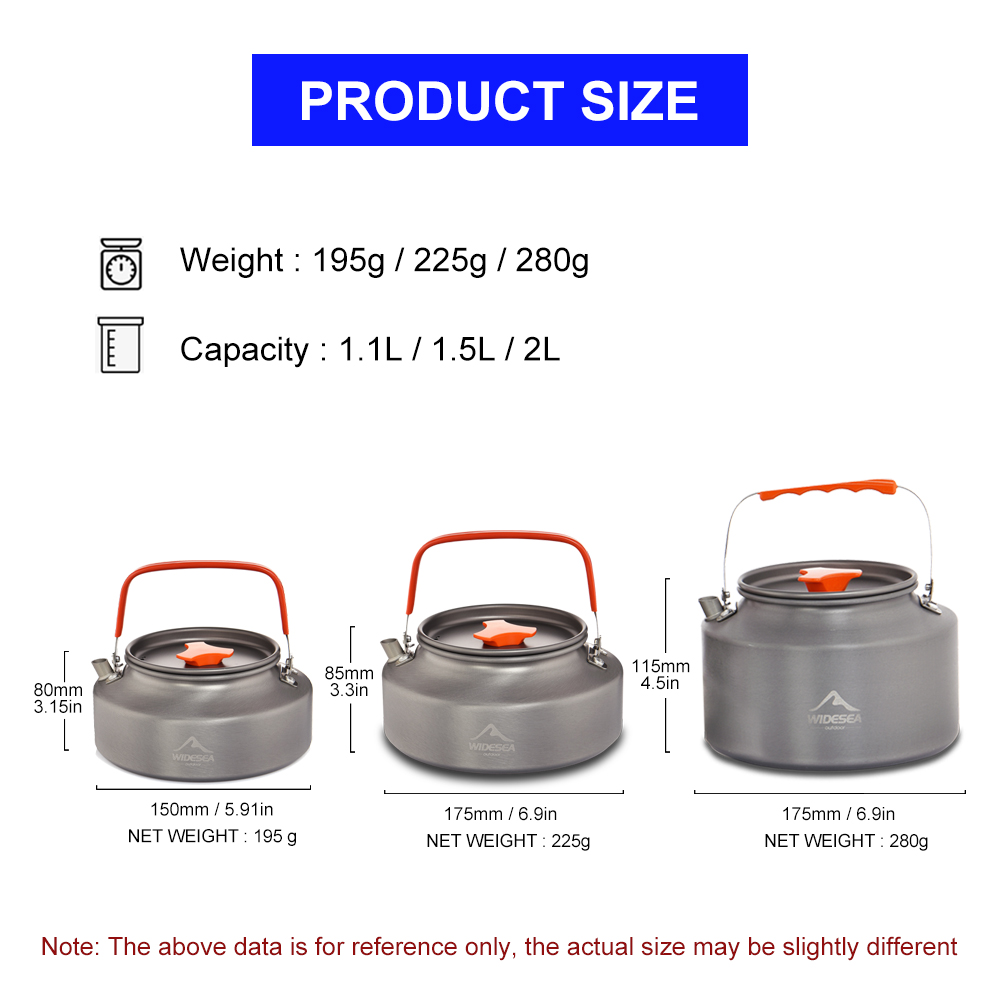 Widesea 1.1L 2L1.5L Camping กา - Camping Cooking Utensil Set บทวิจารณ์และราคา