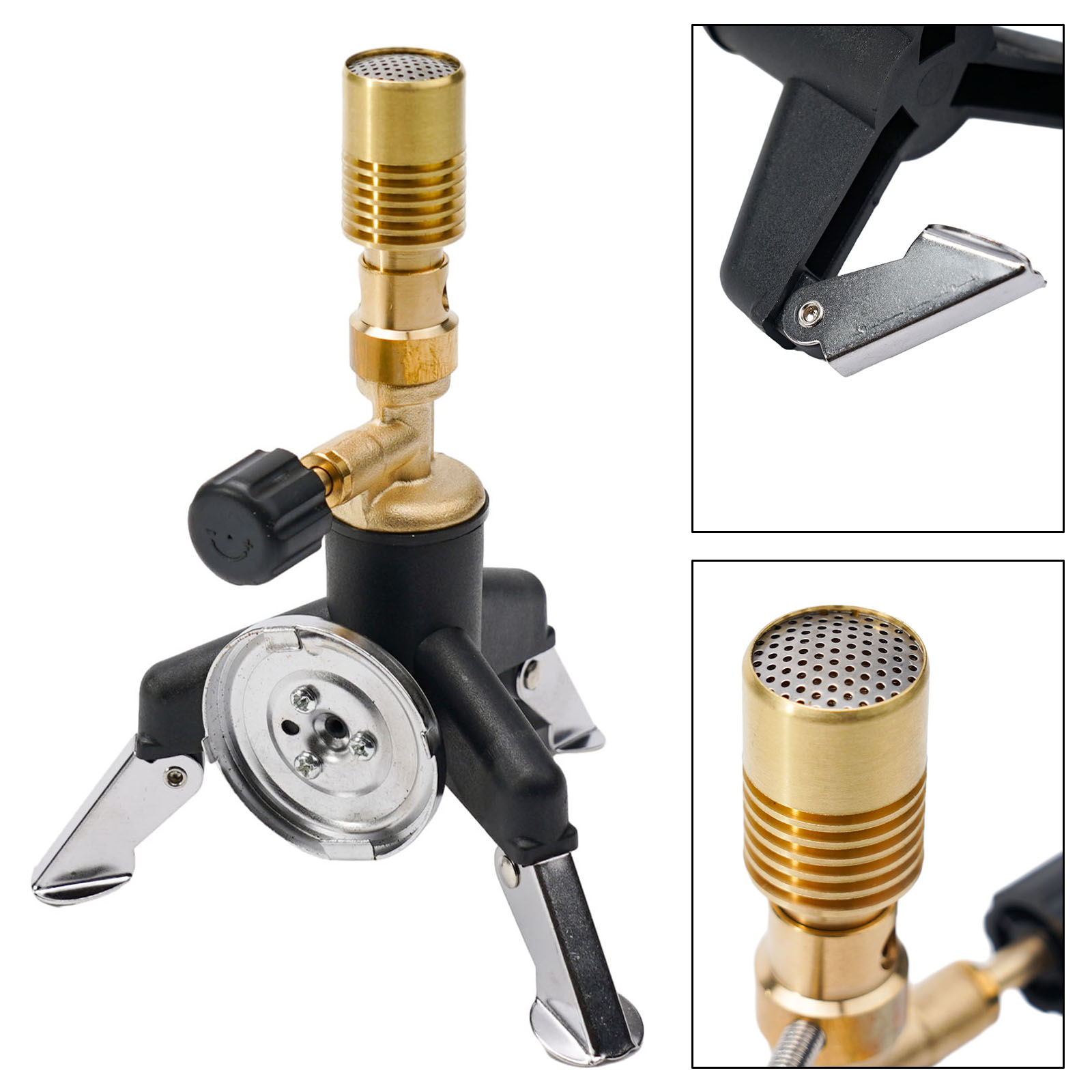 เตาแก๊สพกพาแบบทองเหลือง เตาบุน - Camping Cooking Gas Stove Portable Tool บทวิจารณ์และราคา