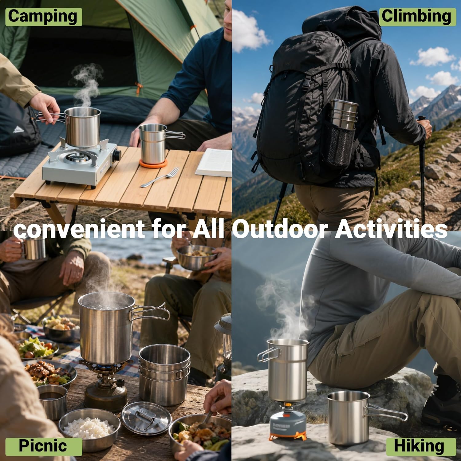 แก้วพับได้สำหรับแคมป์ปิ้ง หม้อ - Camping Cooking Gear บทวิจารณ์และราคา