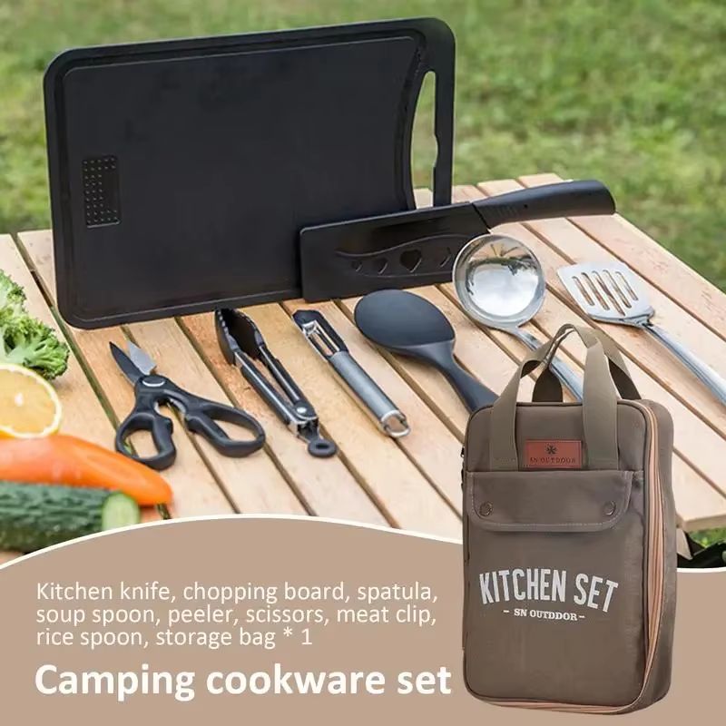 ชุดเครื่องครัวแคมป์ปิ้ง 8 ชิ้น - Camping Cooking Gear บทวิจารณ์และราคา