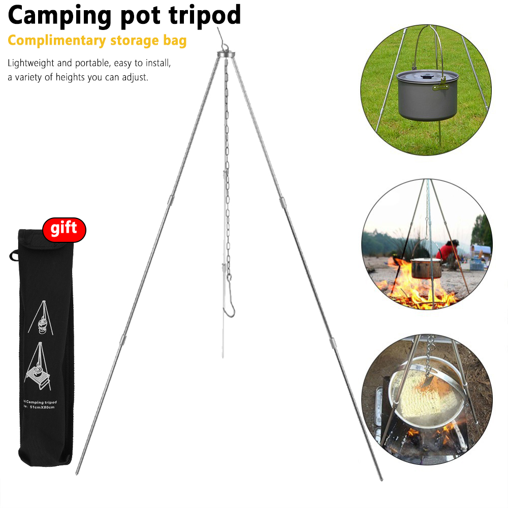 Camping Campfireขาตั้งกล้องสํา - Camping Cooking Pot Tripod บทวิจารณ์และราคา