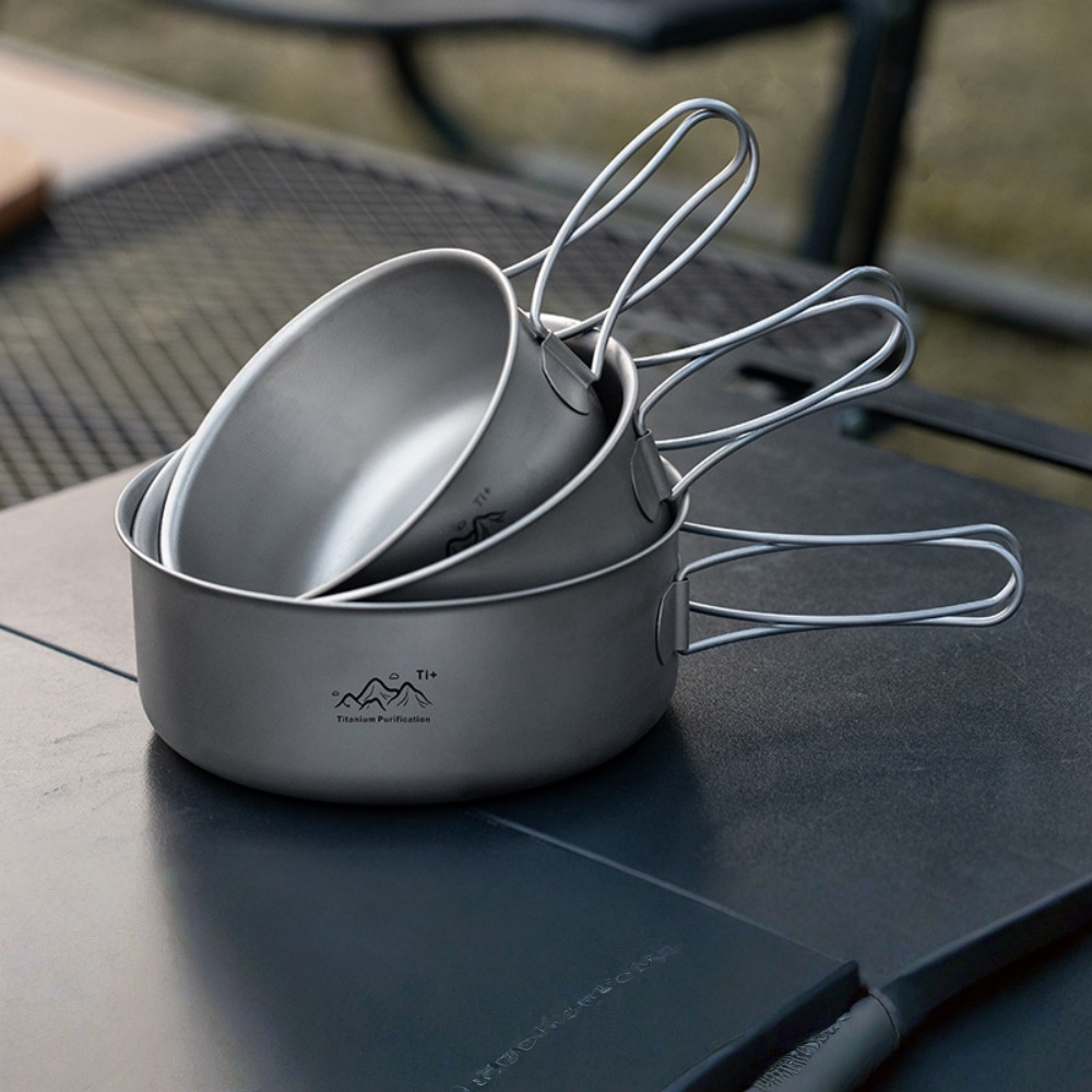 หม้อตั้งแคมป์ไทเทเนียมน้ำหนักเ - Camping Cooking Noodles บทวิจารณ์และราคา