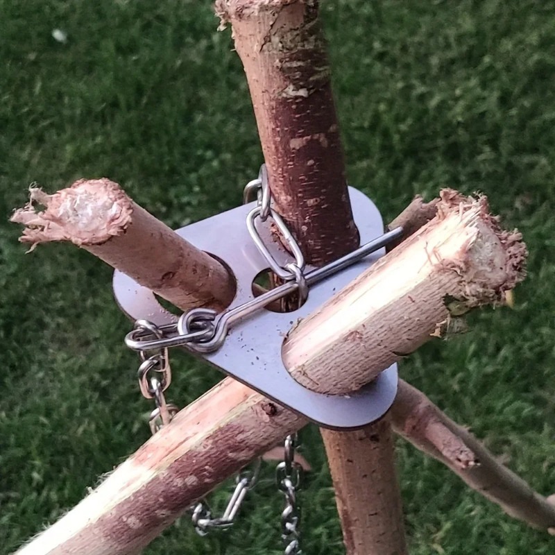 ชุดขาตั้งหม้อสแตนเลสแบบพกพาสำห - Camping Cooking Pot Tripod บทวิจารณ์และราคา