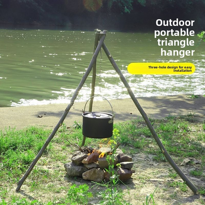 ชุดขาตั้งหม้อสแตนเลสแบบพกพาสำห - Camping Cooking Pot Tripod บทวิจารณ์และราคา