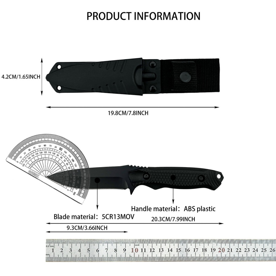 มีดตรงคุณภาพสูงสำหรับใช้งานกลา - Camping Cooking Knife With Sheath บทวิจารณ์และราคา