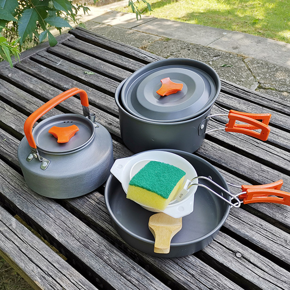 ชุดอุปกรณ์บนโต๊ะอาหารสำหรับตั้ - Camping Cooking Set Compact บทวิจารณ์และราคา