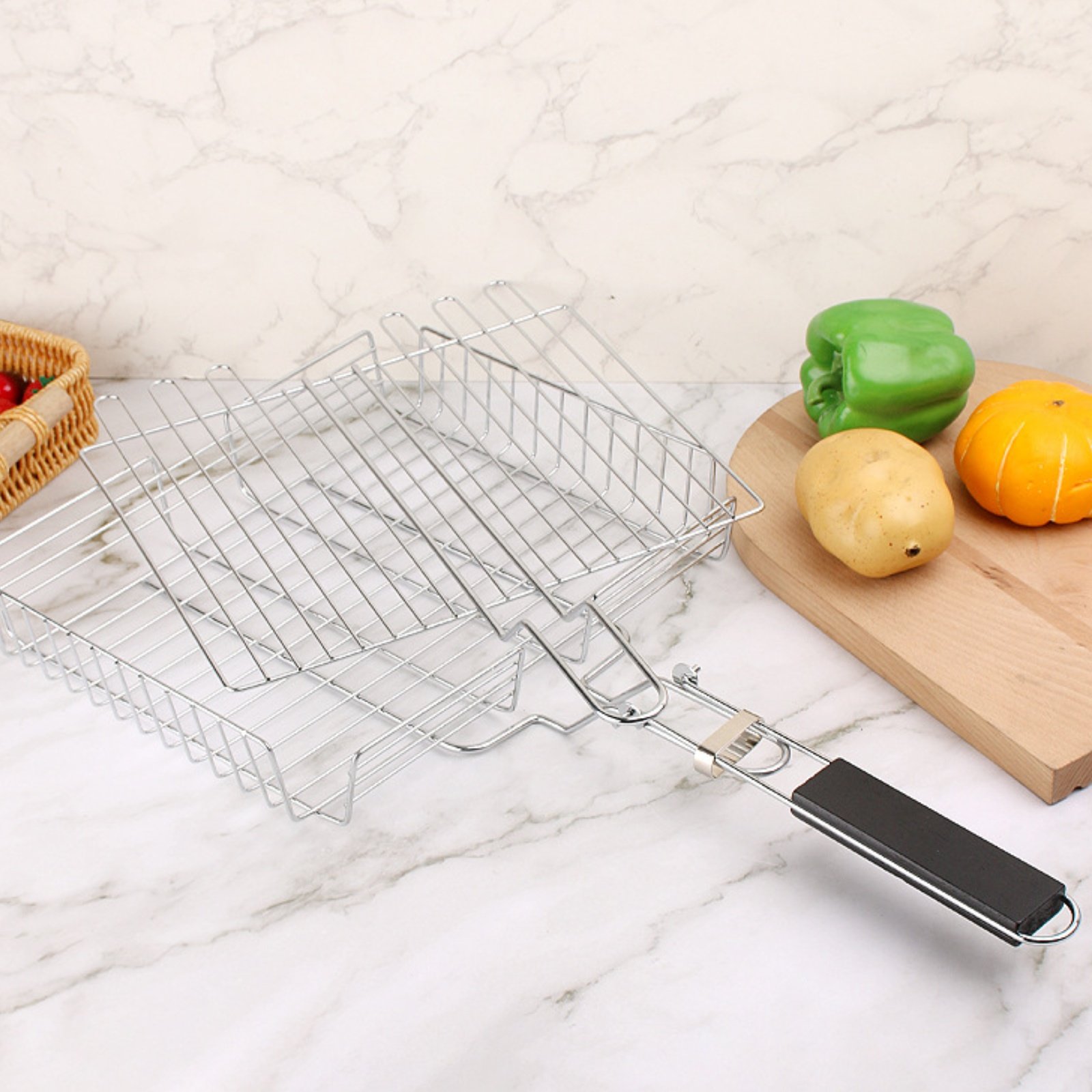 ตะกร้าย่างแบบมีด้ามจับไม้ ตะกร - Camping Cooking Gear บทวิจารณ์และราคา