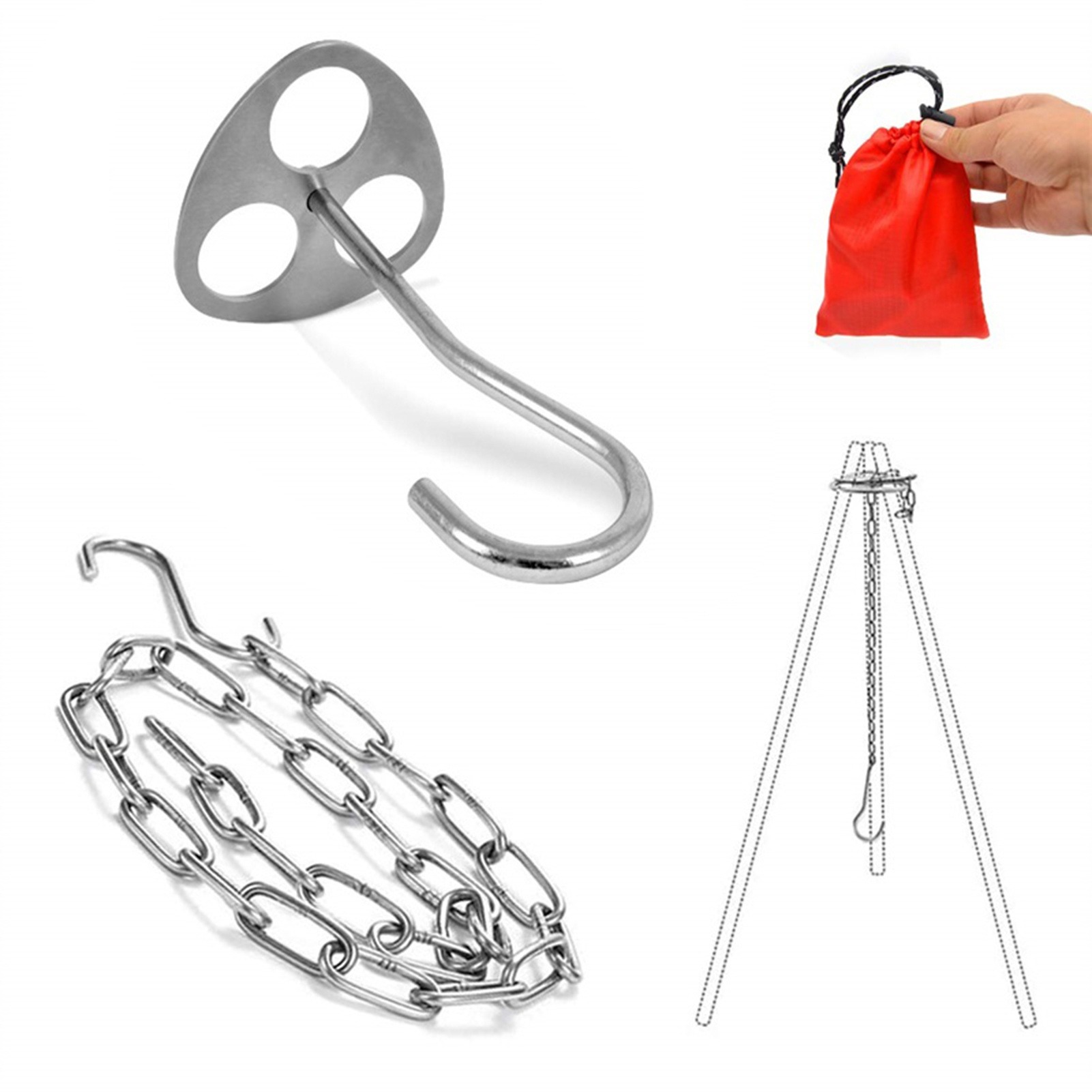 ขาตั้งกล้องสแตนเลสสำหรับตั้งแค - Camping Cooking Pot Tripod บทวิจารณ์และราคา