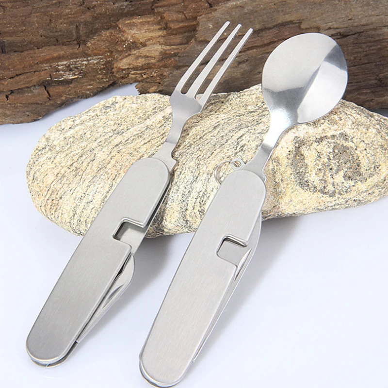 Camping ชุดสแตนเลสพับช้อนส้อมม - Camping Cooking Full Set บทวิจารณ์และราคา