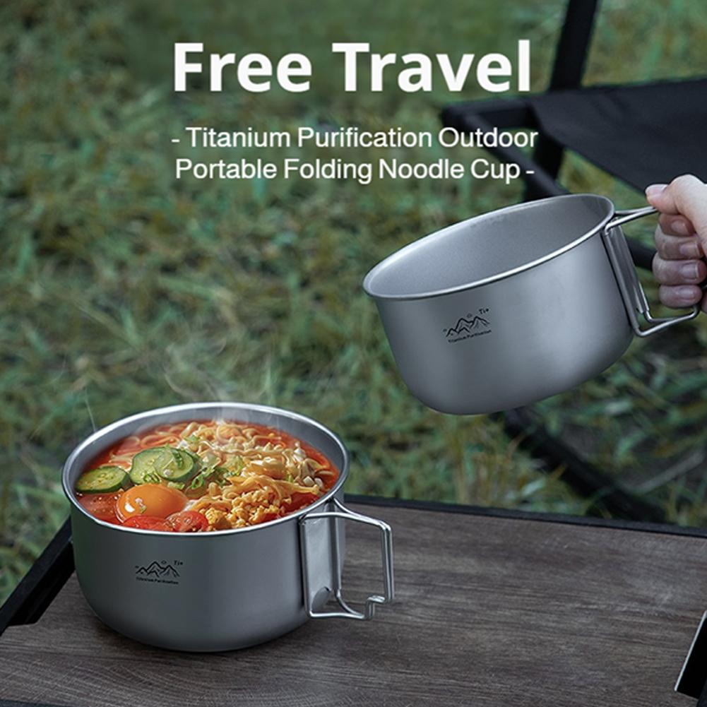 หม้อตั้งแคมป์ไทเทเนียมน้ำหนักเ - Camping Cooking Noodles บทวิจารณ์และราคา