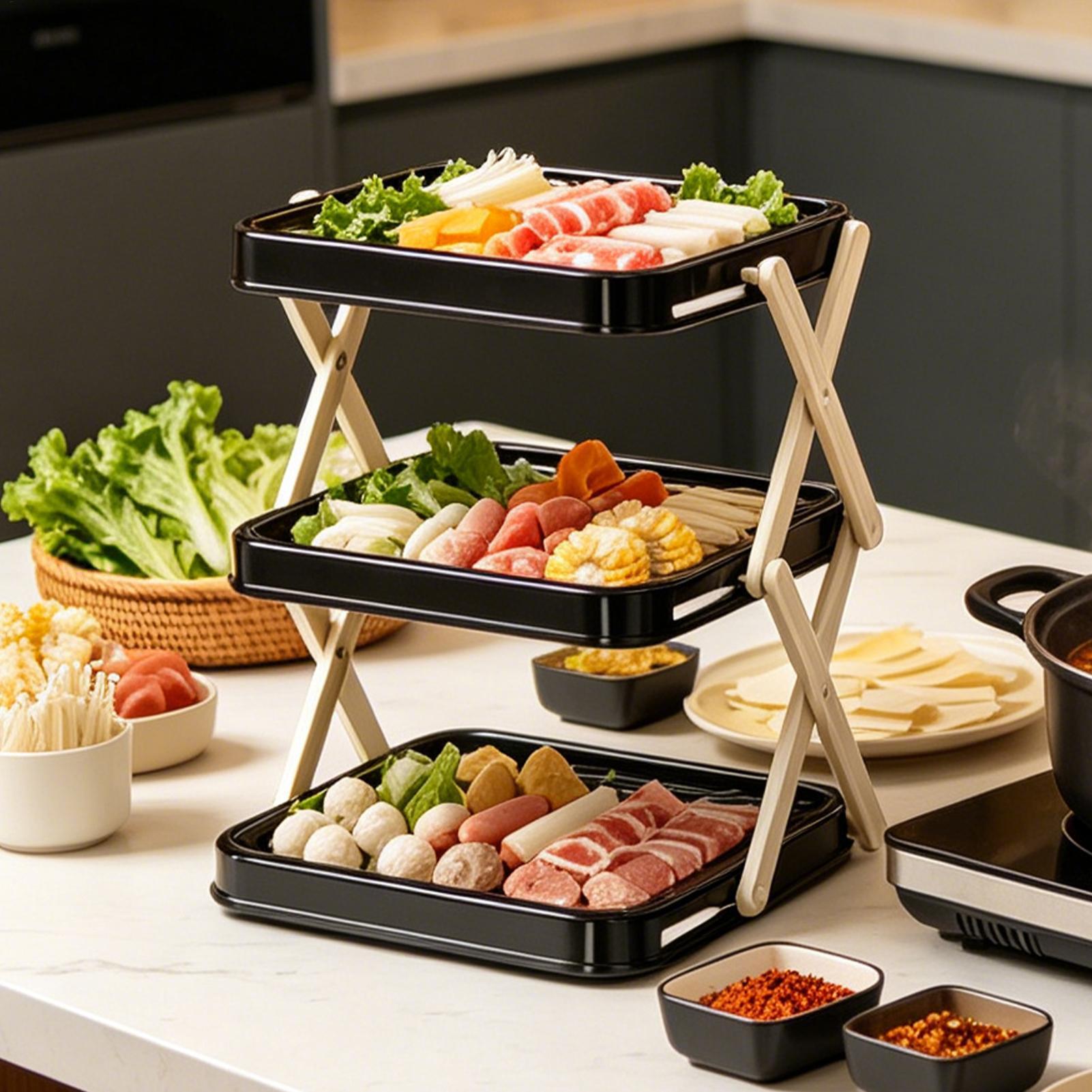 ชั้นวางของเตรียมอาหารแบบหลายชั - Camping Cooking Meals บทวิจารณ์และราคา
