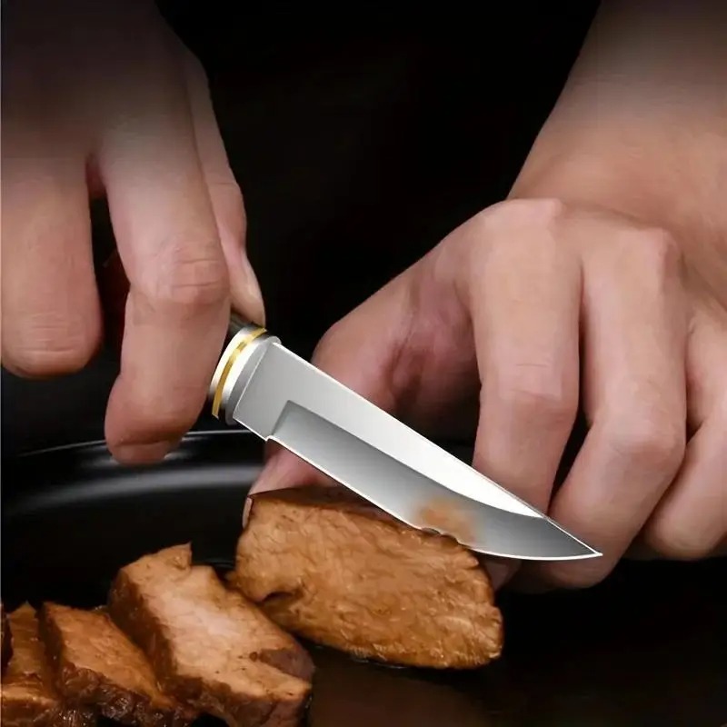 มีดบาร์บีคิวสแตนเลสพรีเมียมพร้ - Camping Cooking Knife With Sheath บทวิจารณ์และราคา