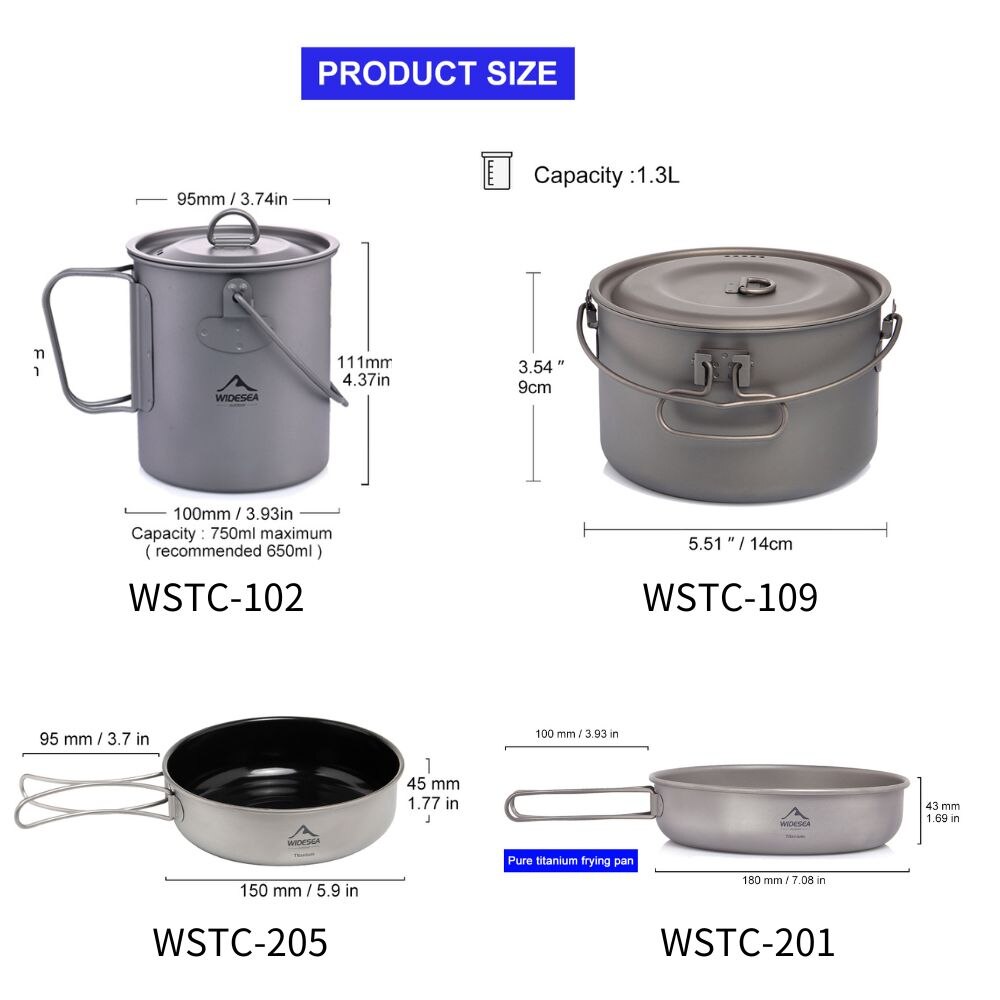 ชุดเครื่องครัวไทเทเนียมสำหรับต - Camping Cooking Utensil Set บทวิจารณ์และราคา