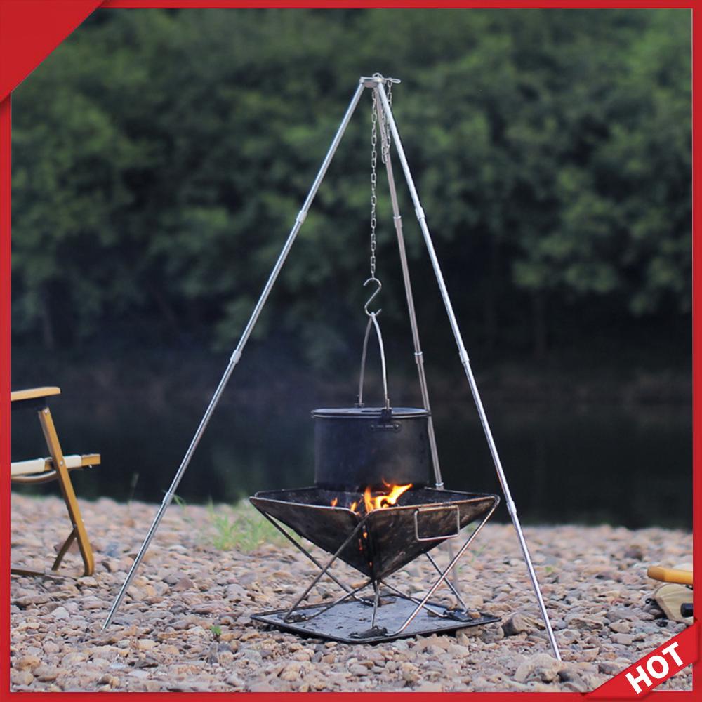 ขาตั้งเตาแบบพกพาสำหรับทำอาหารก - Camping Cooking Pot Tripod บทวิจารณ์และราคา