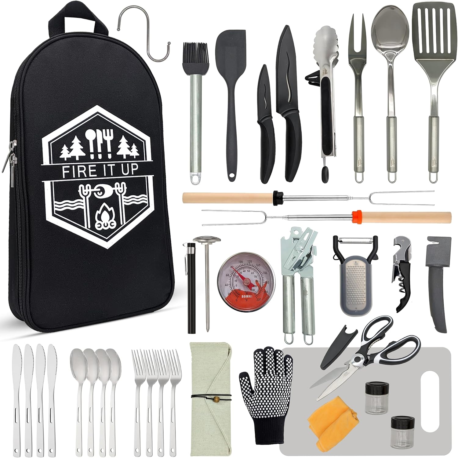ชุดอุปกรณ์ทำอาหารสำหรับแคมป์ปิ - Camping Cooking Essentials Kit บทวิจารณ์และราคา