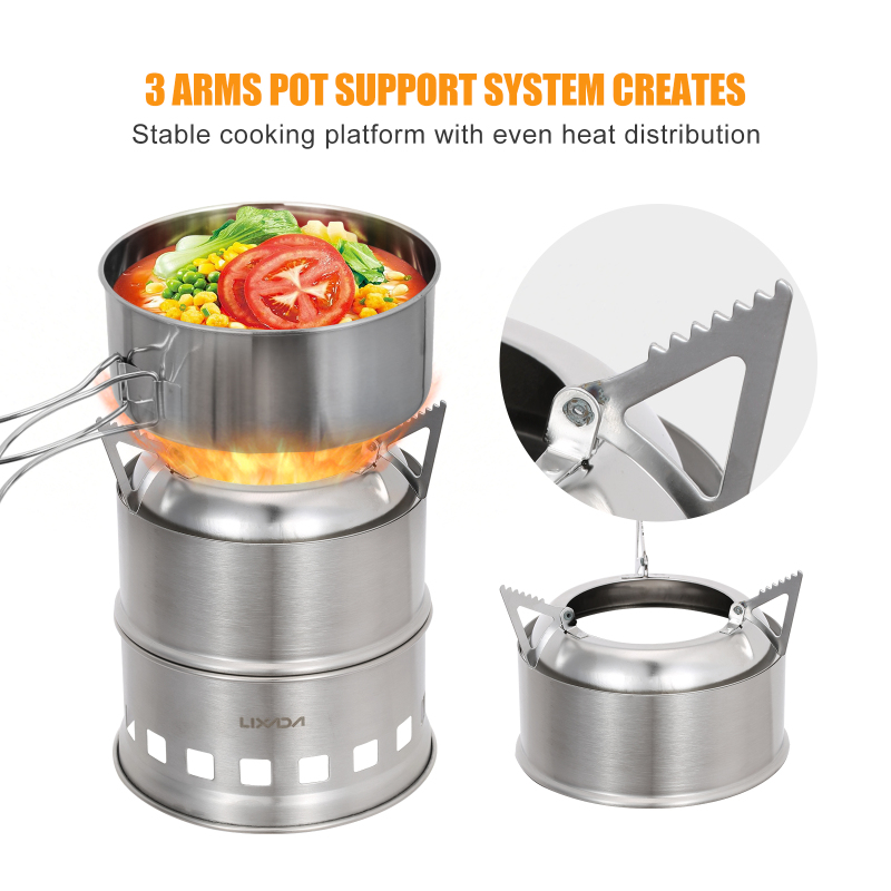 Lixada เตาไม้สแตนเลสสำหรับตั้ง - Camping Cooking Alcohol บทวิจารณ์และราคา