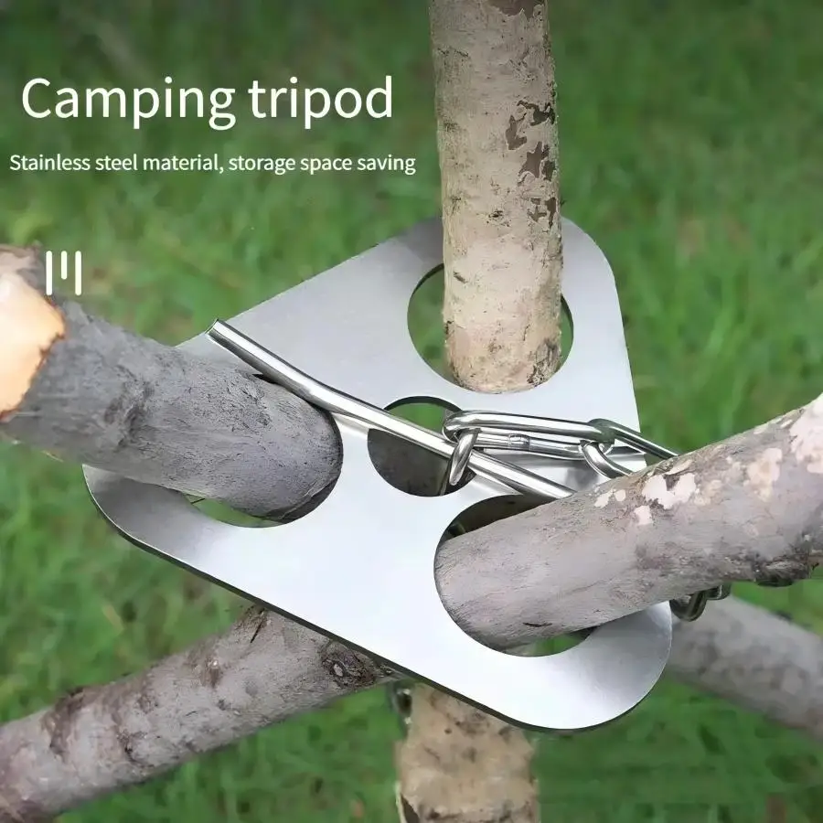สแตนเลสแบบพกพา Camping ขาตั้งก - Camping Cooking Hanger บทวิจารณ์และราคา