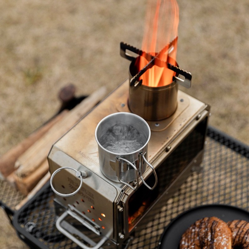 เตาทำความร้อนสแตนเลส เตาเผาไม้ - Camping Cooking In Forest บทวิจารณ์และราคา