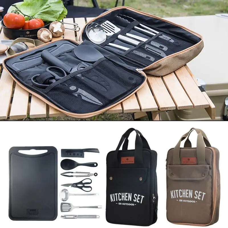 ชุดเครื่องครัวแคมป์ปิ้ง 8 ชิ้น - Camping Cooking Utensil Set บทวิจารณ์และราคา