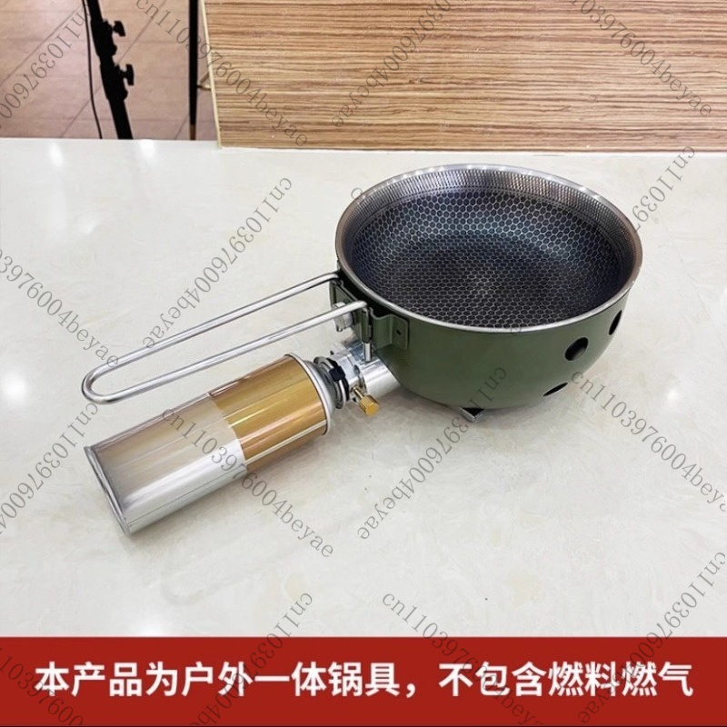 เตาแก๊สแคมป์ปิ้งพร้อมกระทะเคลื - Camping Cooking Gas Stove Portable Tool บทวิจารณ์และราคา