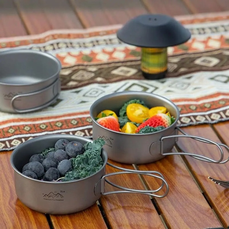หม้อตั้งแคมป์ไทเทเนียมน้ำหนักเ - Camping Cooking Noodles บทวิจารณ์และราคา